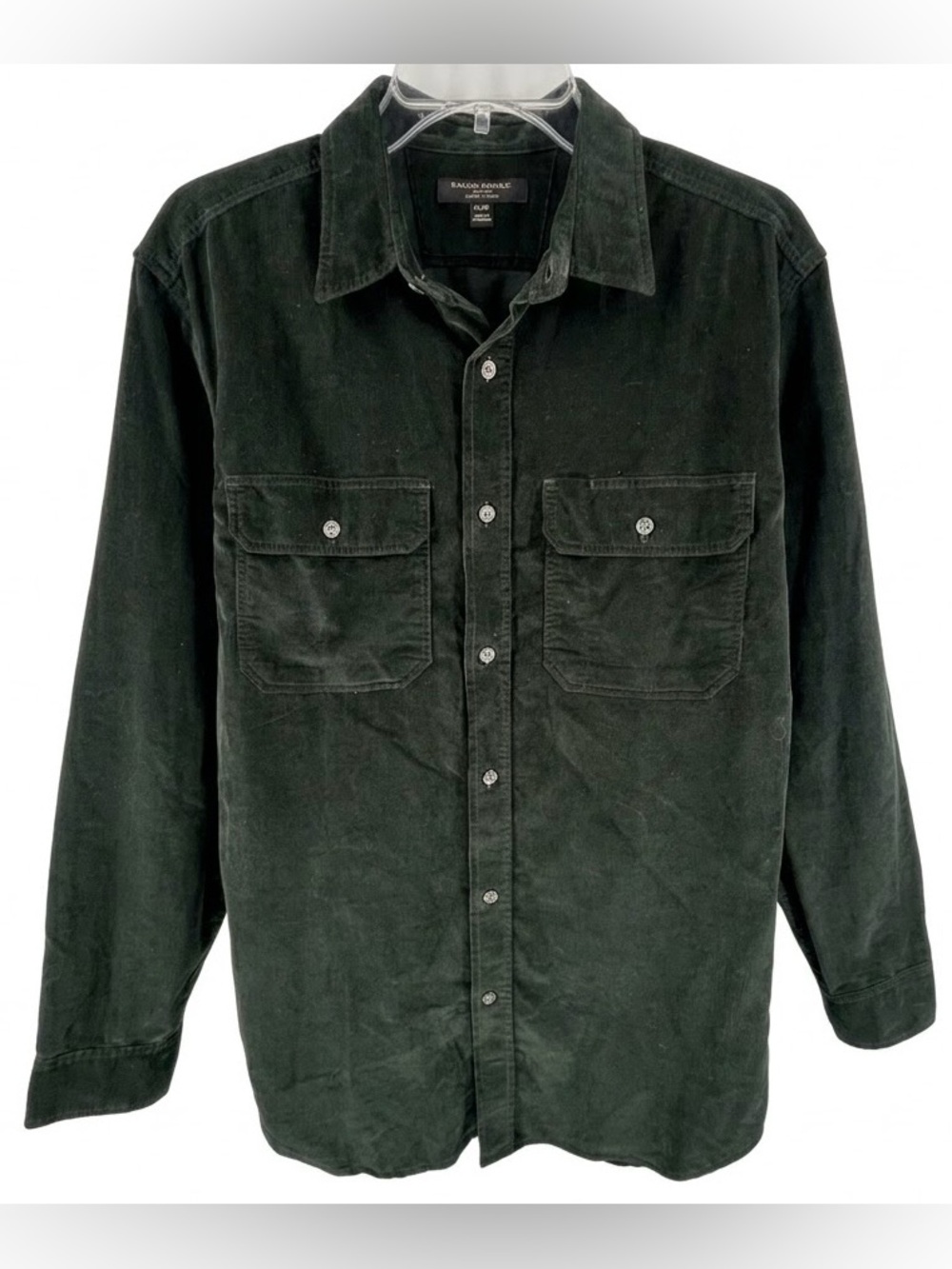 Banana Republic Corduroy Button Down Shirt Medium Dark Green Slim Fit Shacket
